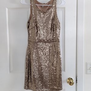 Gold Sequin Mini Dress
